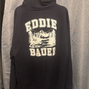 Eddie Bauer Men's Navy Hoodie with Logo